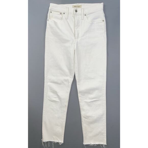 Madewell Denim - Madewell 'The Perfect Vintage Crop' Fray Stretch Denim Jeans. White, Women's 27.